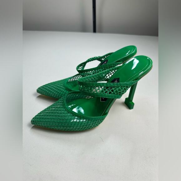 Jessica Rich Ysabelle Women's Size 8 Green Fishnet Pointed Toe Pump NWOB - Picture 7 of 8